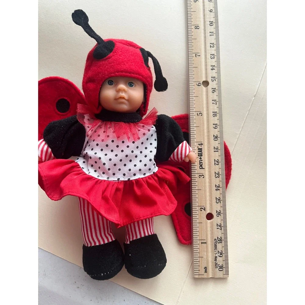 Lot of 6 Garden Baby Dolls Ladybug Bee Frog Flower Costumes Soft Body 9 Inch